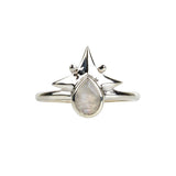 Little Star Ring || Silver & Rainbow Moonstone